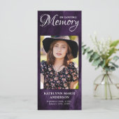 メモリアル祈りの言葉カードフォトパープル大理石葬儀 (スタンド正面)