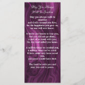 メモリアル祈りの言葉カード葬儀ブックマークパープル (裏面)