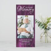 メモリアル祈りの言葉カード葬儀ブックマークパープル (スタンド正面)
