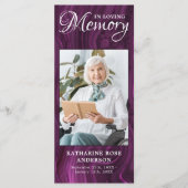 メモリアル祈りの言葉カード葬儀ブックマークパープル (正面)