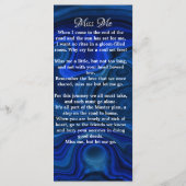 メモリアル祈りの言葉カード葬儀ブックマークフォトブルー メニュー (裏面)