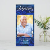 メモリアル祈りの言葉カード葬儀ブックマークフォトブルー メニュー (スタンド正面)