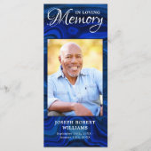 メモリアル祈りの言葉カード葬儀ブックマークフォトブルー メニュー (正面)