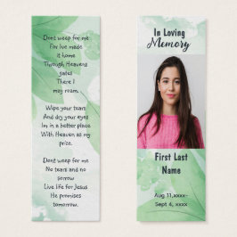 メモリアル祈りの言葉カード葬儀自然ブックマーク