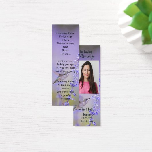 メモリアル祈りの言葉カード葬儀自然ブックマーク (デスク)