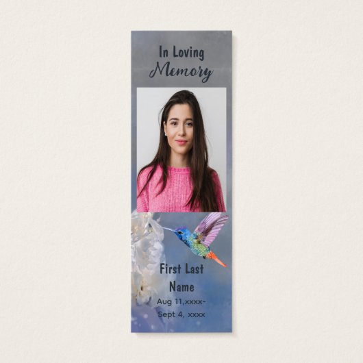 メモリアル祈りの言葉カード葬儀自然ブックマーク (裏面)