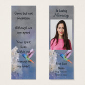 メモリアル祈りの言葉カード葬儀自然ブックマーク (正面&裏面)