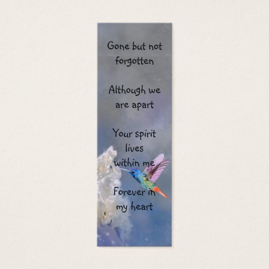 メモリアル祈りの言葉カード葬儀自然ブックマーク (正面)