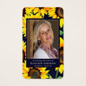 メモリアル祈りの言葉カード |ひまわり素朴の花 (正面)