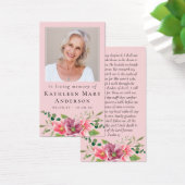 メモリアル祈りの言葉カード |ピンクの花 (デスク)