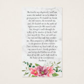 メモリアル祈りの言葉カード |ピンクの花 (裏面)