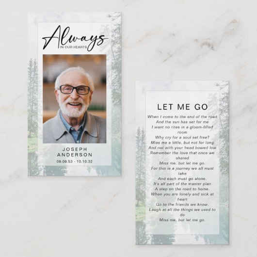 メモリアル祈りの言葉カード |フォレスト コーリングカード (正面/裏面)