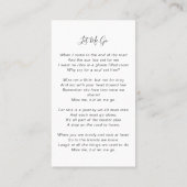 メモリアル祈りの言葉カード |フルフォト コーリングカード (裏面)