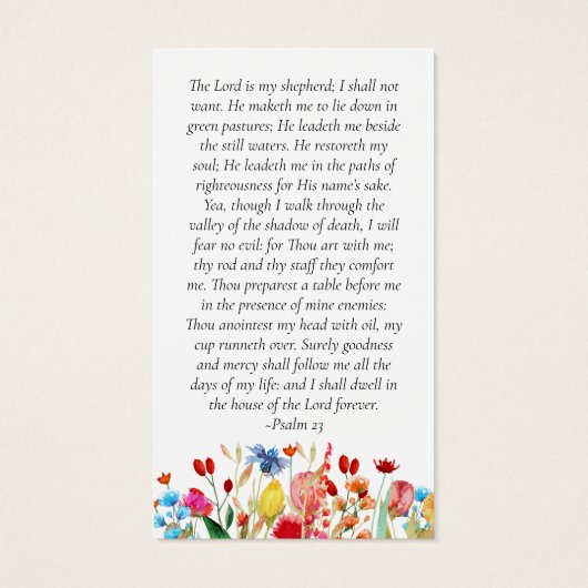 メモリアル祈りの言葉カード |ワイルドフラワー縁ど (裏面)