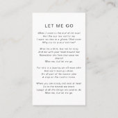 メモリアル祈りの言葉カード |愛するメモリ内 コーリングカード (裏面)