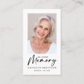 メモリアル祈りの言葉カード |愛するメモリ内 コーリングカード (正面)