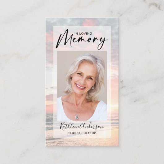 メモリアル祈りの言葉カード |日の入り海 コーリングカード (正面)