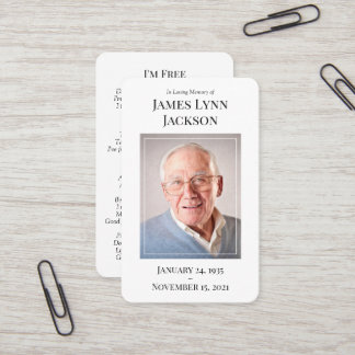 メモリアル祈りの言葉カード – 無料 名刺