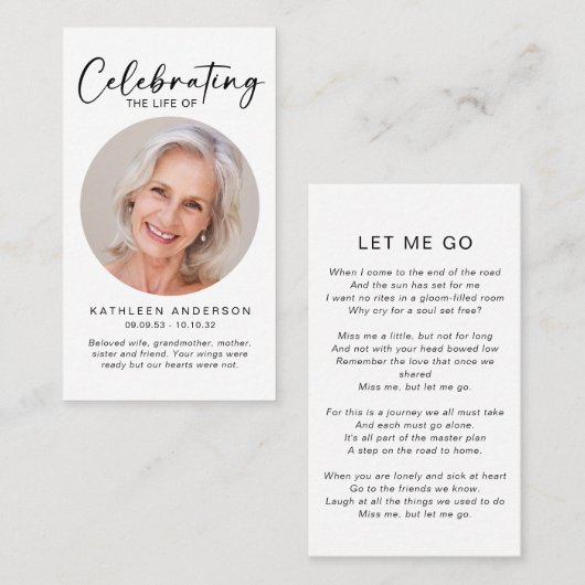 メモリアル祈りの言葉カード |祝の生活圏 コーリングカード (正面/裏面)