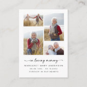 メモリアル祈りの言葉カード | Loving Memory四枚の写真 コーリングカード (正面)