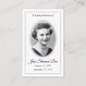 メモリアル祈りの言葉カード – The 23rd Psalm 名刺 (正面)