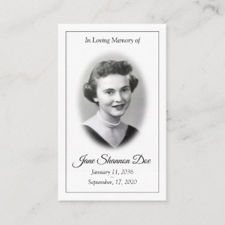 メモリアル祈りの言葉カード – The 23rd Psalm 名刺