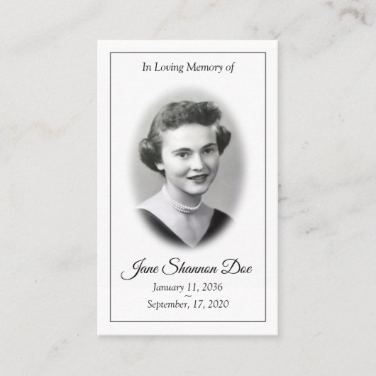 メモリアル祈りの言葉カード – The 23rd Psalm 名刺 (正面)