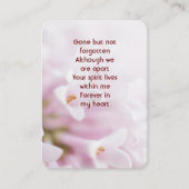 メモリアル祈りの言葉ガーデンフラワーズフローラ 名刺 (正面)