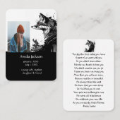 メモリアル祈りの言葉キツネキツネ自然動物 名刺 (正面/裏面)