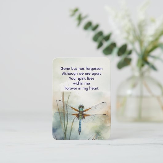 メモリアル祈りの言葉キープサケトンボ 名刺 (スタンド正面)