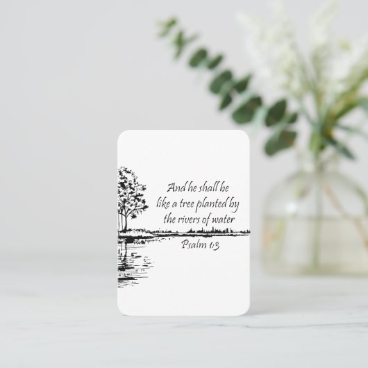 メモリアル祈りの言葉クリスチャン詩篇1時半 名刺 (スタンド正面)