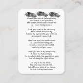 メモリアル祈りの言葉グラフィックアートの羽 名刺 (正面)