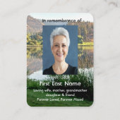 メモリアル祈りの言葉ゴルフコースポンドレイク自然 名刺 (裏面)