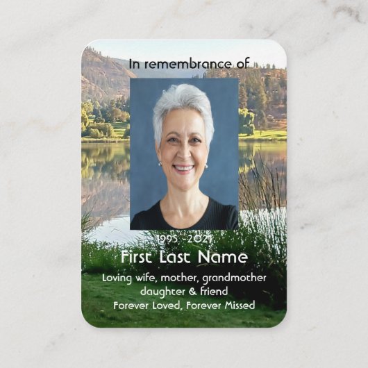 メモリアル祈りの言葉ゴルフコースポンドレイク自然 名刺 (裏面)