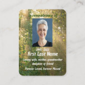 メモリアル祈りの言葉サンシャインフォレスト 名刺 (裏面)