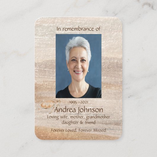 メモリアル祈りの言葉サンディビーチウミガメ 名刺 (裏面)