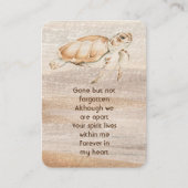 メモリアル祈りの言葉サンディビーチウミガメ 名刺 (正面)