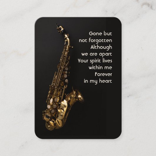 メモリアル祈りの言葉ザキサフォネジャズミュージシャン 名刺 (正面)