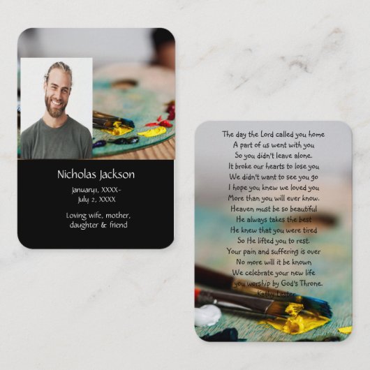 メモリアル祈りの言葉シティアーティスト 名刺 (正面/裏面)