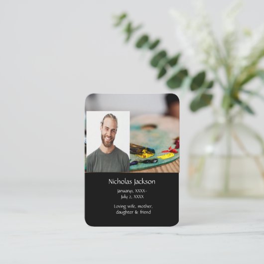 メモリアル祈りの言葉シティアーティスト 名刺 (スタンド正面)