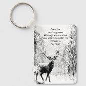 メモリアル祈りの言葉スタグディアフォレストウィンターワイルド キーホルダー (正面)