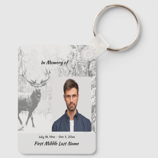 メモリアル祈りの言葉スタグディアフォレストウィンターワイルド キーホルダー (裏面)