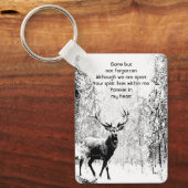 メモリアル祈りの言葉スタグディアフォレストウィンターワイルド キーホルダー (正面)