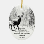 メモリアル祈りの言葉スタグディアフォレストウィンターワイルド セラミックオーナメント (正面)