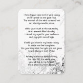 メモリアル祈りの言葉スタグディアフォレストウィンターワイルド 名刺 (正面)