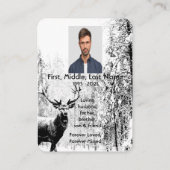 メモリアル祈りの言葉スタグディアフォレストウィンターワイルド 名刺 (裏面)