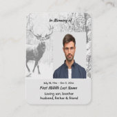 メモリアル祈りの言葉スタグディアフォレストウィンターワイルド 名刺 (裏面)