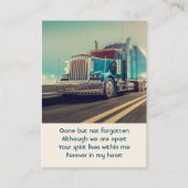 メモリアル祈りの言葉セミトランスポートトラックカスタム 名刺 (正面)