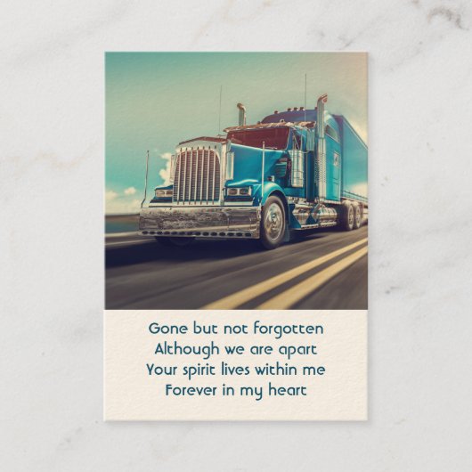 メモリアル祈りの言葉セミトランスポートトラックカスタム 名刺 (正面)
