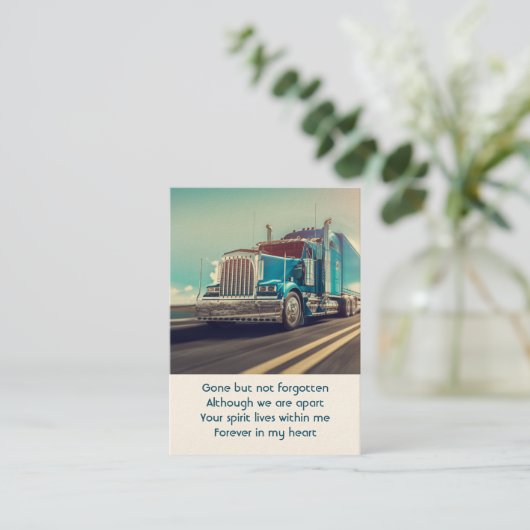 メモリアル祈りの言葉セミトランスポートトラックカスタム 名刺 (スタンド正面)